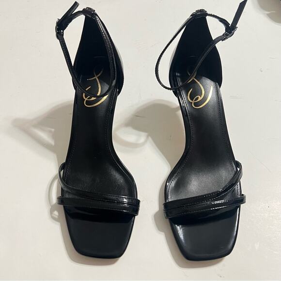 Sam Edelman Black Patent Leather PEONIE KITTEN HEEL SANDAL - Picture 8 of 15